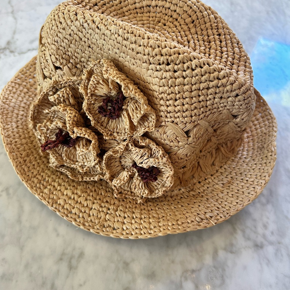 Mar y Sol Woven Flower Hat Fedora